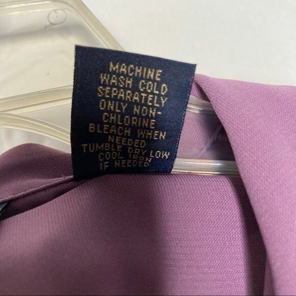 Laura Scott Wms 16 Purple Floral Embroidered Blouse Casual Dressy Office - Picture 4 of 11